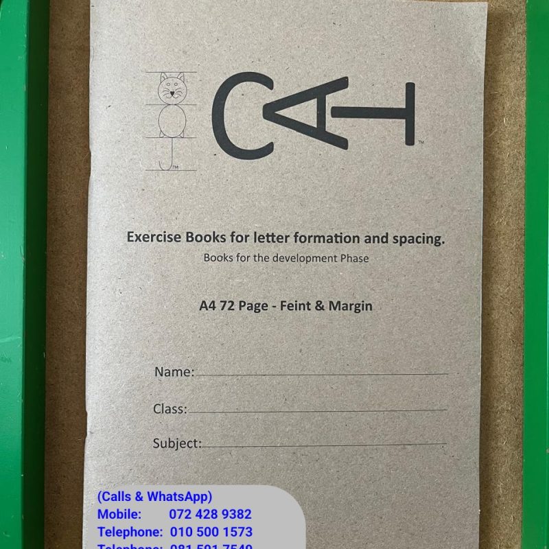Cat Exercise Book, 72 Pages Feint & Margin Exercise book for Grade 1 & 2