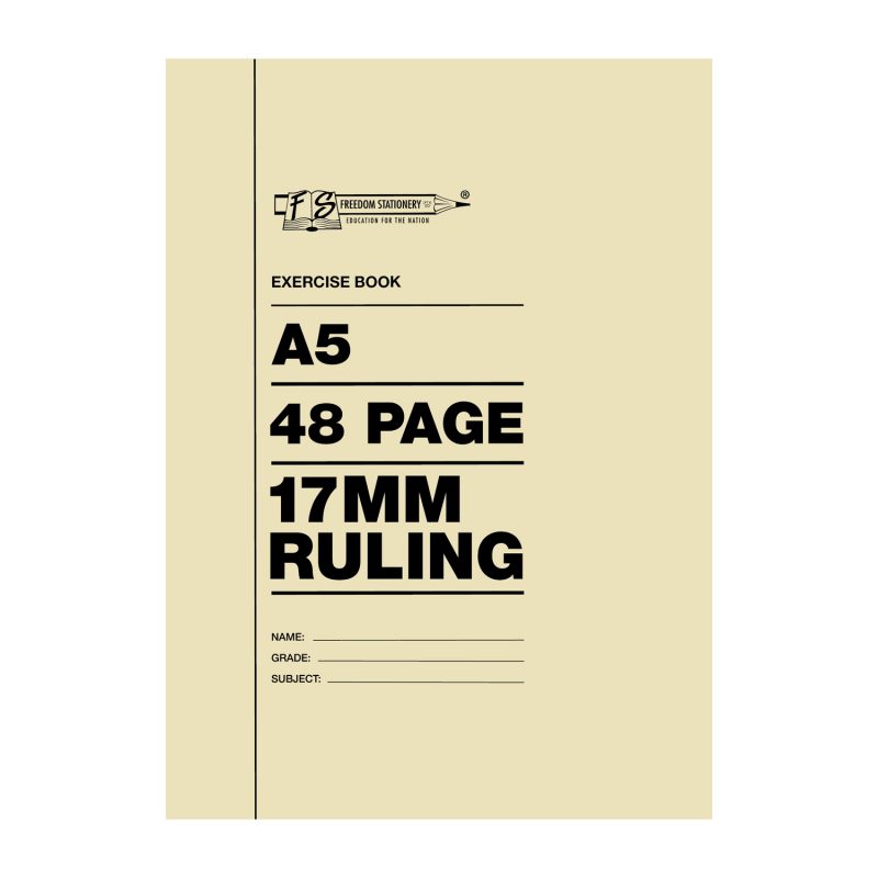 48 pages A5 Exercise Books 17mm, Pack of 5
