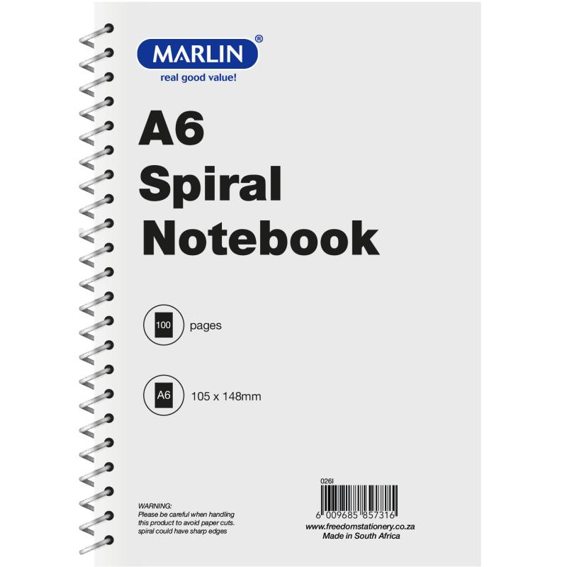 A6 100 pages Marlin side spiral Note book