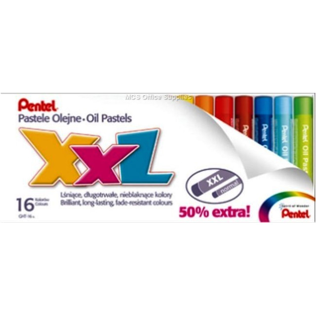Pentel XXL Oil Pastels 16 Colour Set