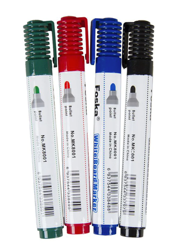 Foska Whiteboard Marker Assorted Wallet of 4