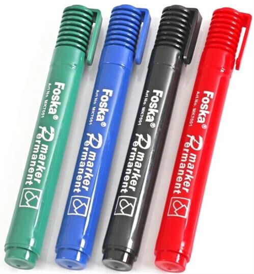 Whiteboard Permanent Marker - Foska - wallet of 4.