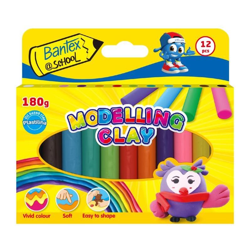 Bantex Modelling Clay - (180g) 12 Colours In Box