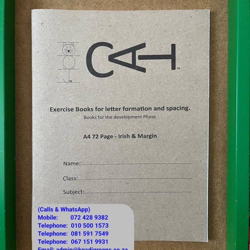 Cat Exercise Book, 72 Pages Irish & Margin Exercise book, Grade 2 & 3