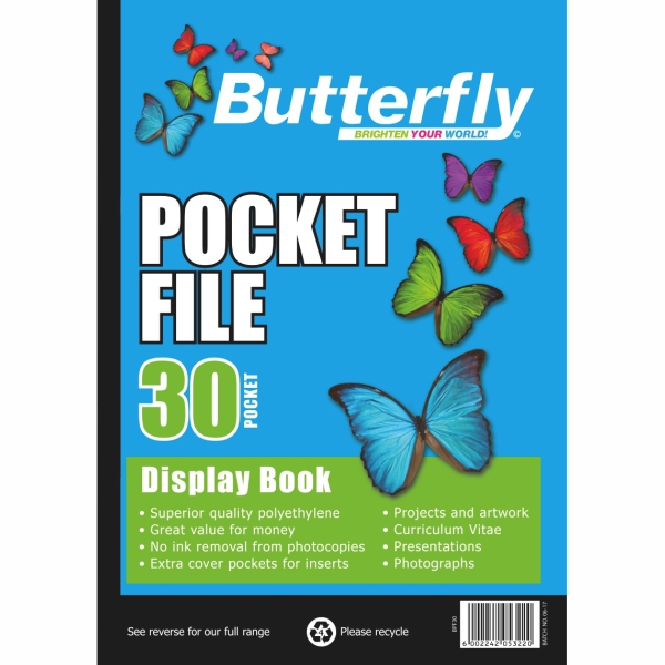 Butterfly A4 Pocket/Display
  File (30 Page)