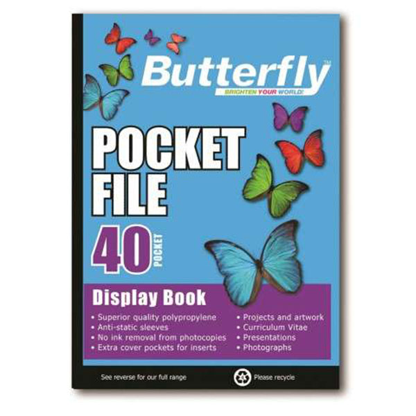 Butterfly A4 Pocket/Display
  File (40 Page)