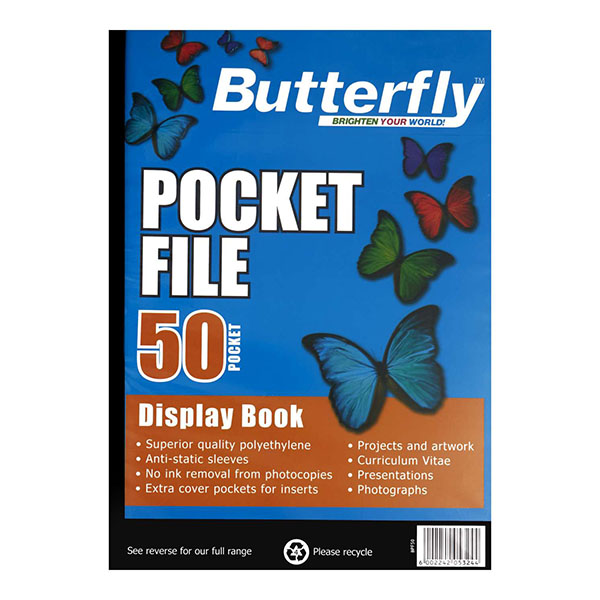 Butterfly A4 Pocket/Display
  File (50 Page)