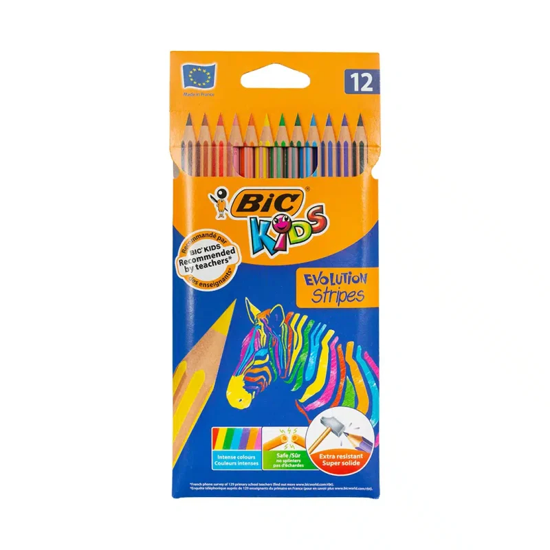 Bic Evolution Colour Pencils 12 Pack
  Stripes
